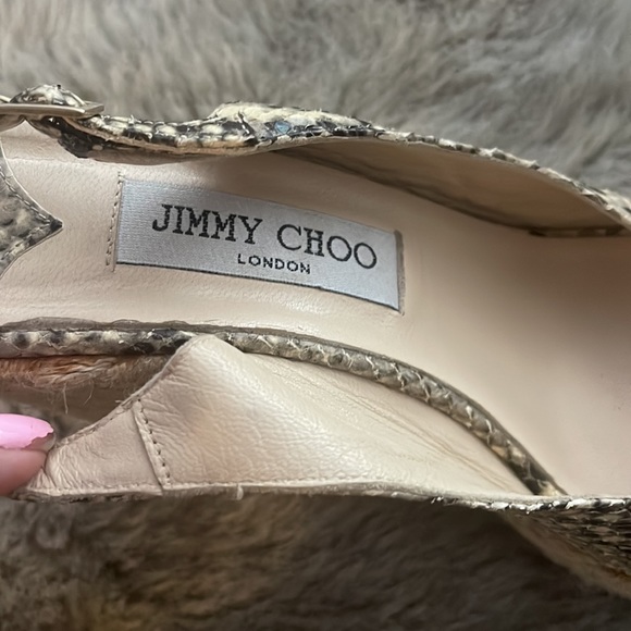 $545 Authentic Jimmy Choo Wedge Python Snake Leather Espadrilles 40 9 - Picture 7 of 8